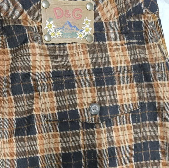 Dolce & Gabbana Plaid Skirt SZ 44 ITÀLY NEW